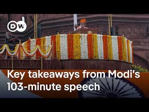 PM Modi addresses the Nation in lengthy speech as India celebrates Independence Day | DW News