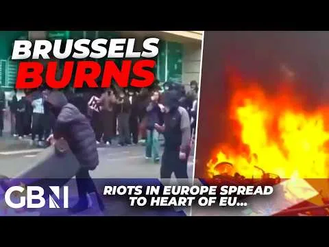 WATCH: Brussels BURNS as RIOTS spread in HEART of EU with violent clashes seen after France fallout