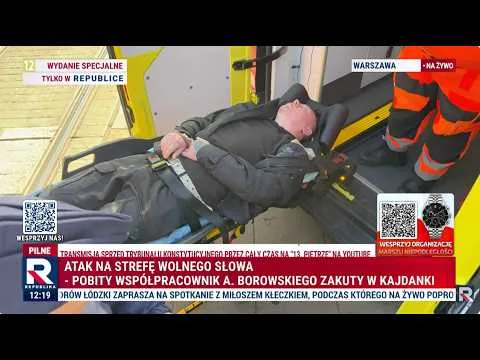 PILNE! Brutalna interwencja policji! Nieprzytomny współpracownik Borowskiego wywożony w kajdankach