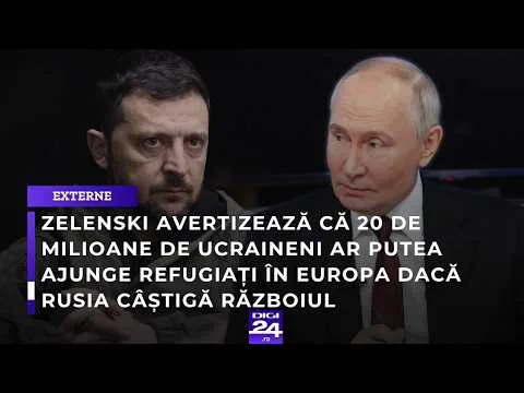 Zelensk: 20 de milioane de ucraineni ar putea ajunge refugiați în Europa dacă Rusia câștigă războiul