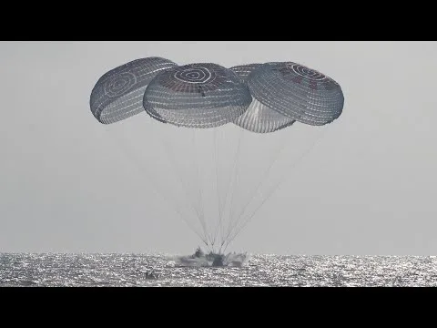 SpaceX Crew Capsule Splashes Down After ISS Stay