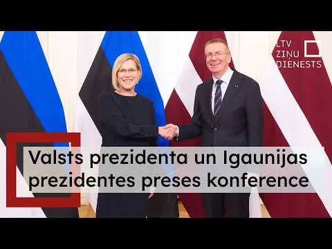 Latviju darba vizītē apmeklē Igaunijas prezidente Madise. Preses konferences tiešraide (LAT)