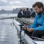 Jonge leidinggevende staat alleen in een lege vergaderzaal, als beeld van kwetsbaarheid in leiderschap