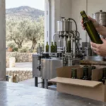 Έντυπα οικονομικά γραφήματα και χάρτης της Ελλάδας σε γραφείο με φόντο την Αθήνα.