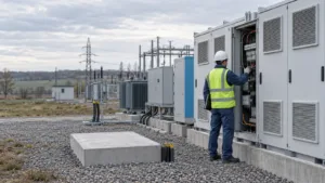 Промислові контейнери для зберігання енергії на об'єкті Ecotech Invest під час інспекції