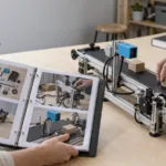 Joven desarrollador comparando opciones de programación en su portátil antes de buscar su primer empleo tecnológico.