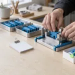 Founder reviewing parallel AI coding agent terminals as part of a software factory workflow
