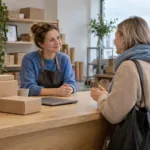 HR vadītāja skatās digitālu personāla pašapkalpošanās portāla paneli datorā modernā biroja vidē