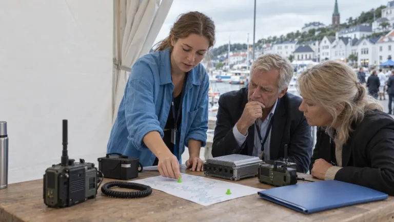 Norske bedriftsledere vurderer kunstig intelligens og geopolitisk risiko i et moderne styrerom.